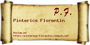 Pinterics Florentin névjegykártya